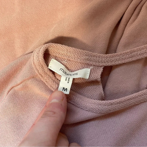 Maurices Light Pink Open Twist Back Crew Neck Sweatshirt Medium Women’s - Picture 9 of 11